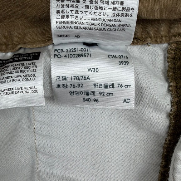 Levi's Cargo Shorts Men's 30x9 Brown Cotton Ripstop 6 Pocket - Picture 14 of 15